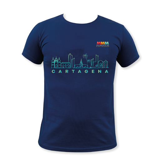Camiseta Unisex Cartagena Azul Marino Media Maratón del Mar