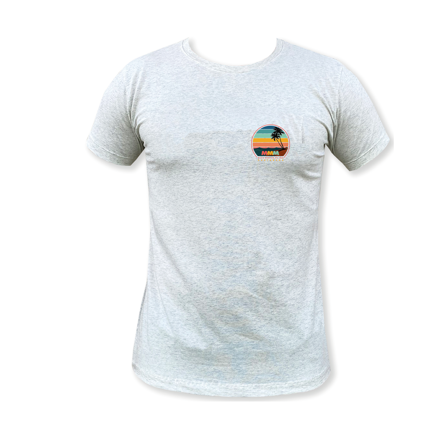 Camiseta Unisex Playa Gris Melange Media Maratón del Mar